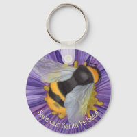 Save The Bees! Custom Keychain Original Artwork