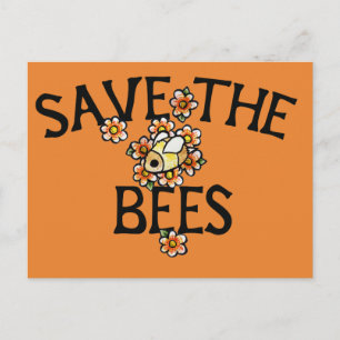Save the Bees Cute Beekeepers sweet bee art Postcard