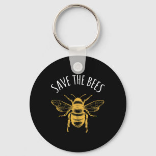 Save The Bees Earth Day Save Our Planet Environmen Key Ring