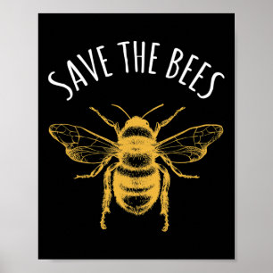 Save The Bees Earth Day Save Our Planet Environmen Poster