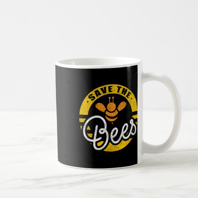 Save The Bees Earth Lover Planet Beekeeper Beekeep Coffee Mug (Right)