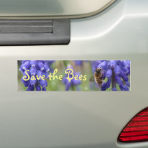 Save The Bees Environmental Bee on Flower Purple
