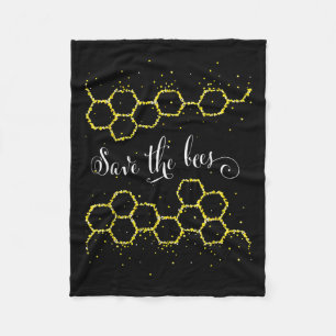 Save The Bees Environmental Nature Protection Gift Fleece Blanket