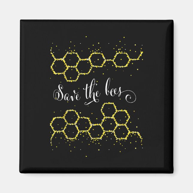 Save The Bees Environmental Nature Protection Gift Magnet (Front)