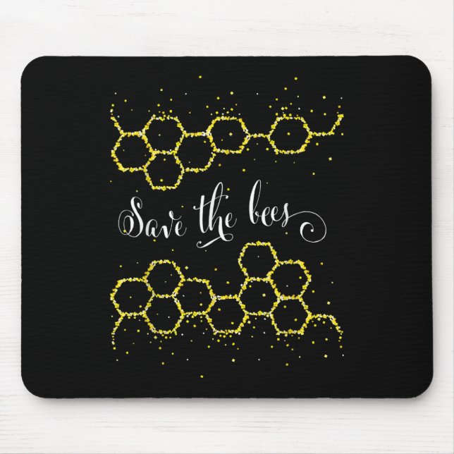 Save The Bees Environmental Nature Protection Gift Mouse Pad (Front)