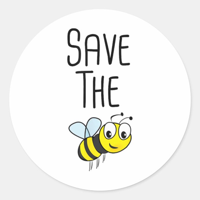Save The Bees - Environmental Protection Bee Beeke Classic Round Sticker (Front)