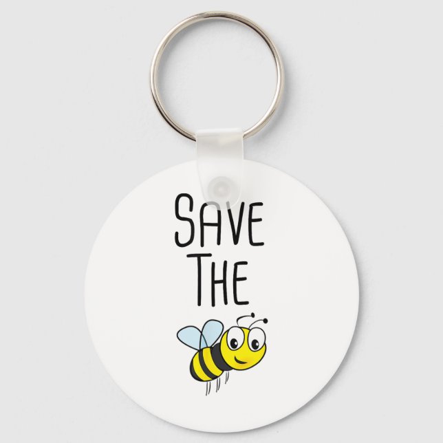 Save The Bees - Environmental Protection Bee Beeke Key Ring (Front)