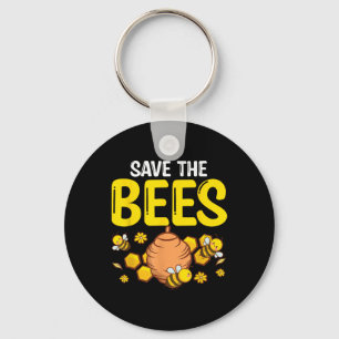 Save The Bees Environmental Protection Earth Day Key Ring