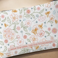 Save the Bees Floral Travel Pouch Accessory Bag