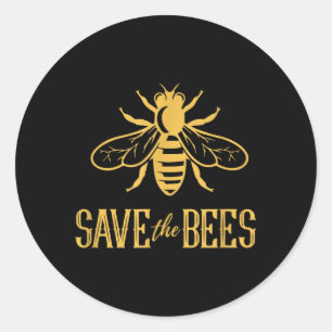 Save The Bees -Flowers Hives Earth Day Environment Classic Round Sticker