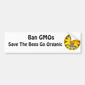 Save The Bees Go Organic Bumper Sticker