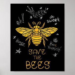 Save The Bees Graffiti Apiary Shirt Bee Beekeeper  Poster