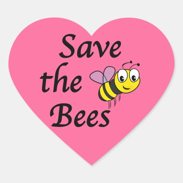Save the Bees Heart Sticker (Front)
