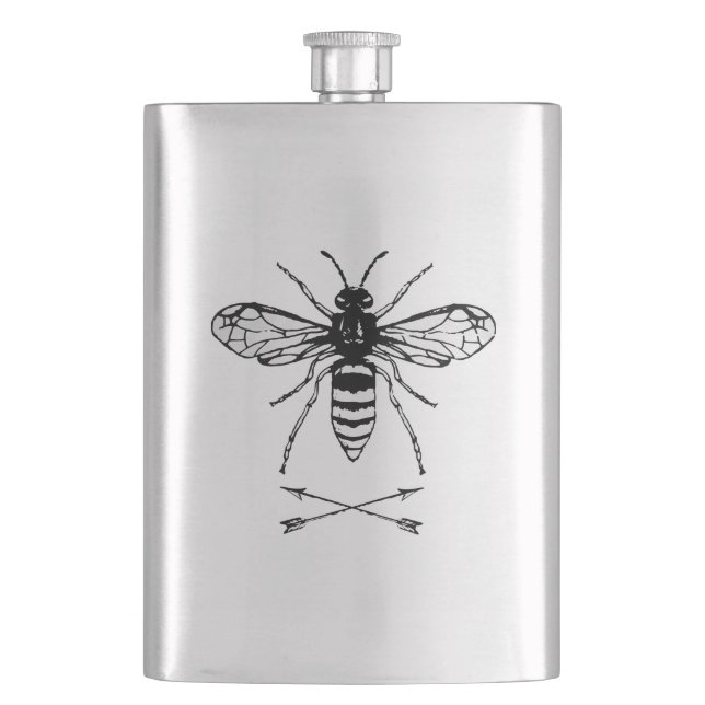 Save the bees hip flask (Front)