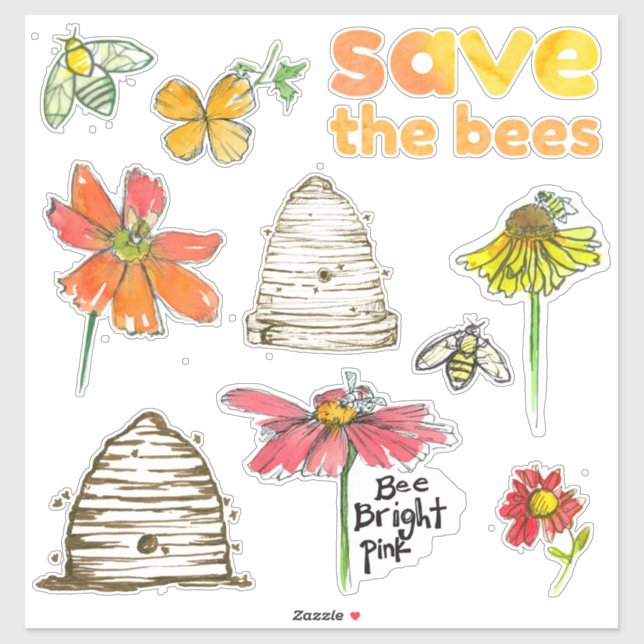 Save The Bees Honey Bee Skep (Sheet)