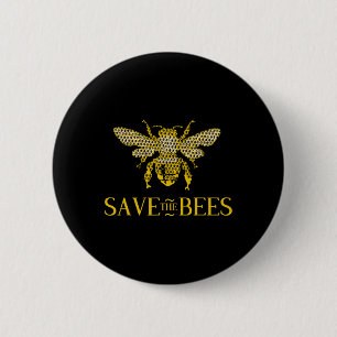 Save The Bees Honeycomb Distress 6 Cm Round Badge