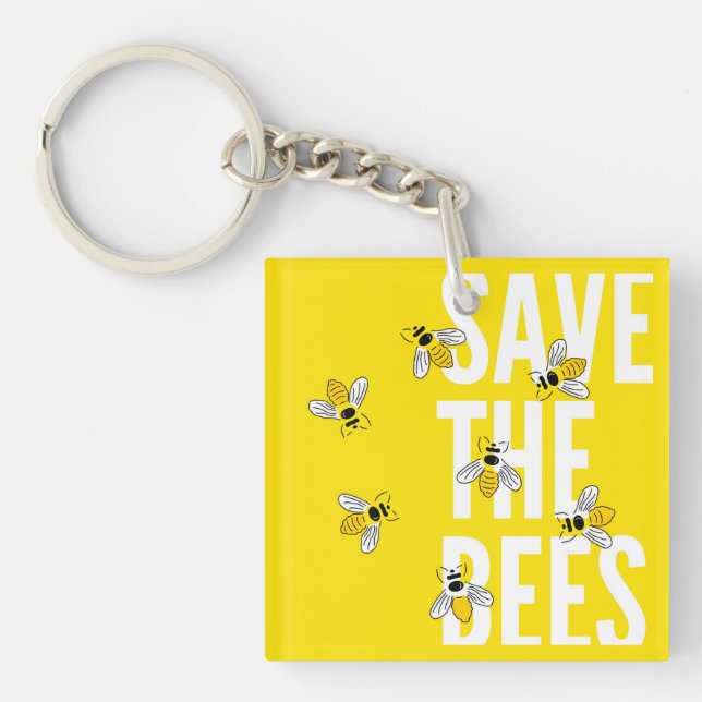 Save The Bees Key Ring (Front)