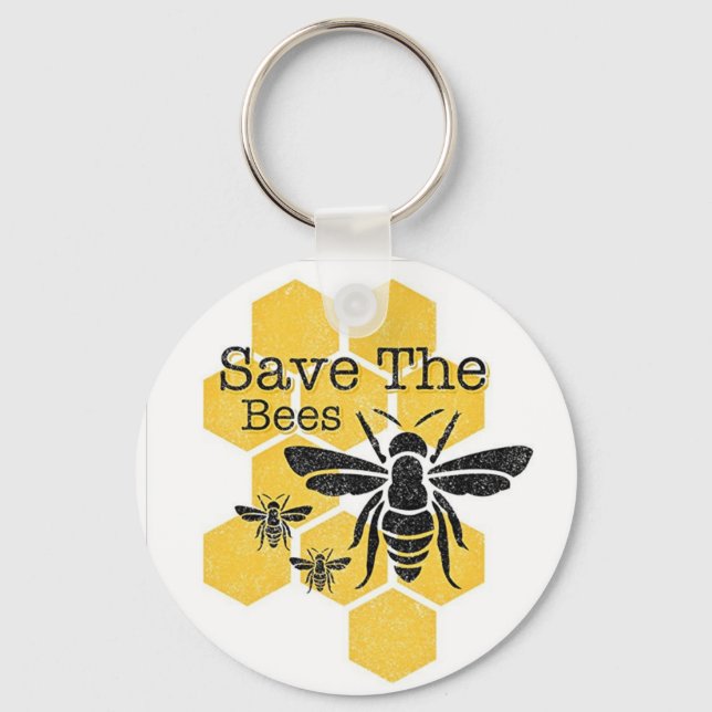 Save The Bees Key Ring (Front)