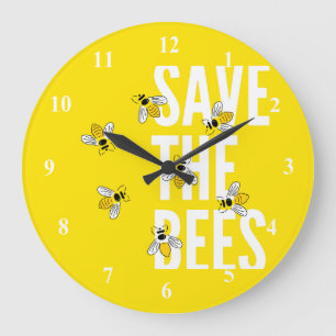 Save The Bees Large Clock