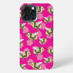 Save the bees on pink floral i phone 13 case