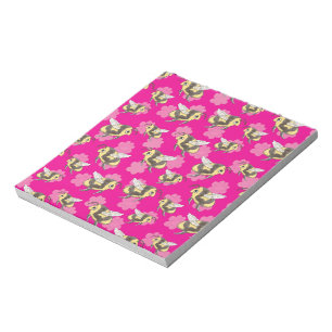 Save the Bees on Pink florals notepad