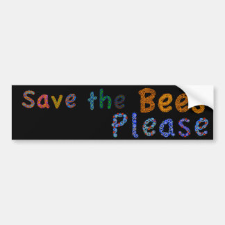 Save the Bees Please Casual Colour Bumper Sticker