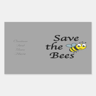 Save the Bees Rectangular Sticker