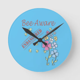 Save the Bees Round Clock