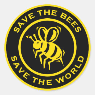 Save The Bees Save The World Classic Round Sticker
