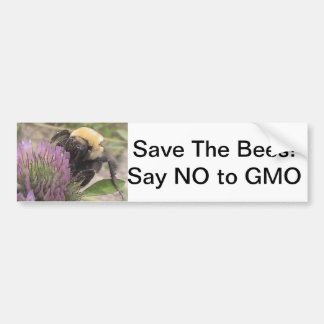 Save The Bees Say No To GMO Bumper Sticker