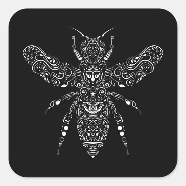 save the bees square sticker (Front)