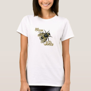 Save the Bees Vintage Typographic Illustration Bee T-Shirt