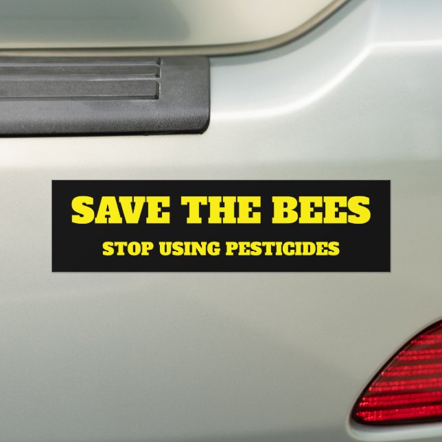 Save The Bees Vinyl Bumper Sticker (On Car)