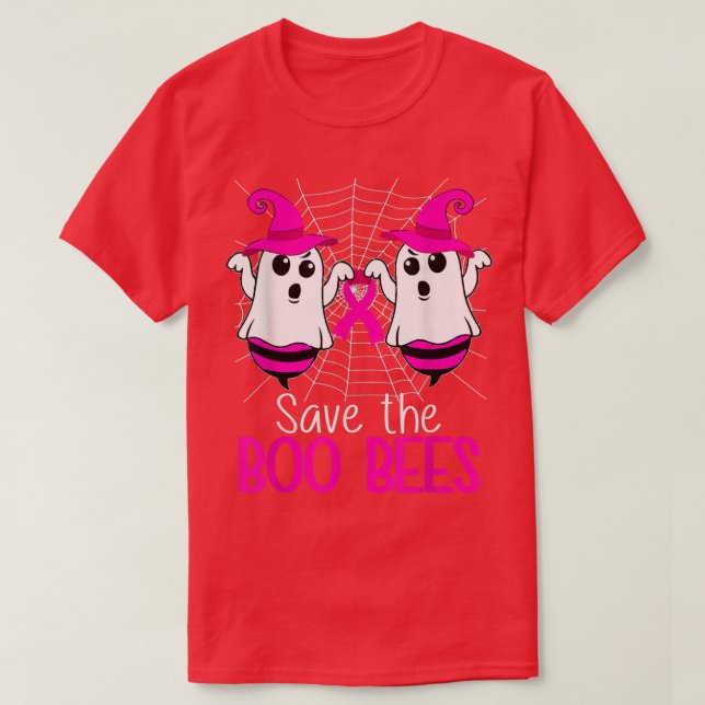 Save The Boo Bees  Breast Cancer Awareness Hallowe T-Shirt (Design Front)