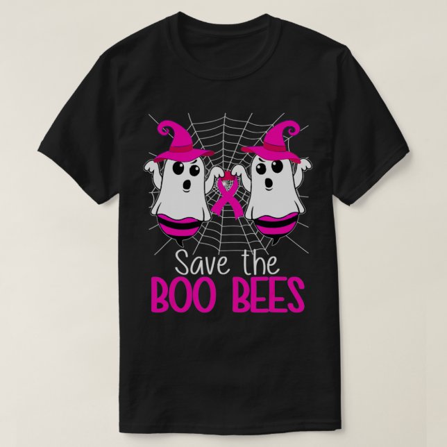 Save The Boo Bees  Breast Cancer Awareness Hallowe T-Shirt (Design Front)