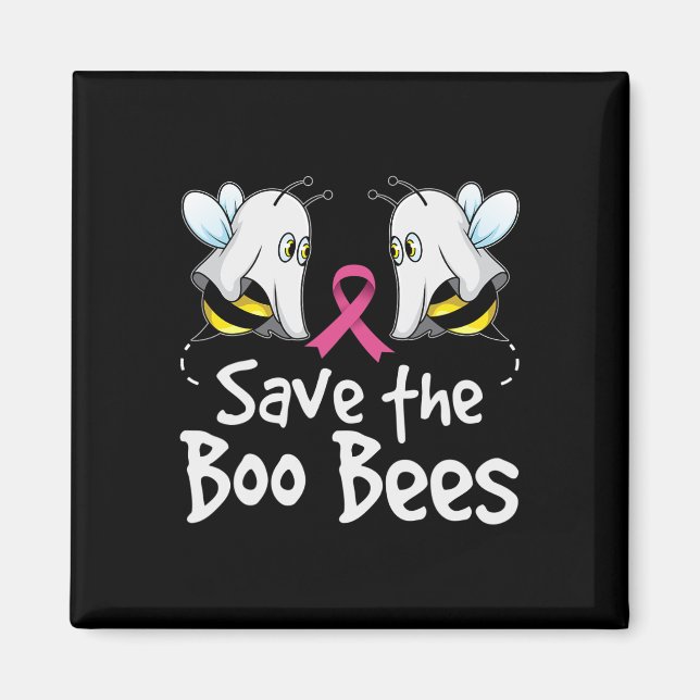 Save The Boo Bees Breast Cancer Awareness Hallowee Magnet (Front)