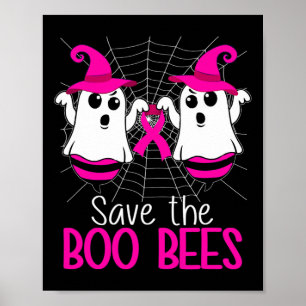 Save The Boo Bees Breast Cancer Awareness Hallowee Poster