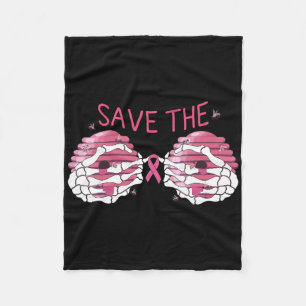 Save The Boo Bees Breast Cancer Halloween Women Fleece Blanket