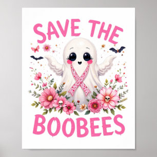 Save The Boo Bees Breast Cancer Halloween Women Poster