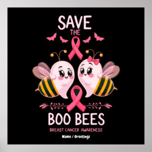 Save The Boo Bees Breast Cancer Women Halloween Poster