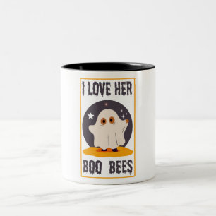 Save The boo bees - i love her boo bees Halloween Two-Tone Coffee Mug