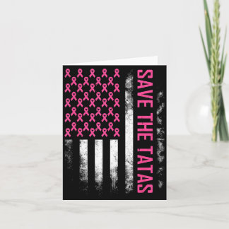 Save The Breast Cancer Awareness Usa Flag Pink Card