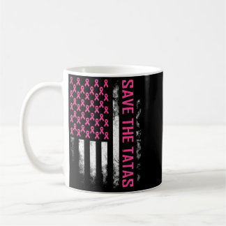 Save The Breast Cancer Awareness Usa Flag Pink Coffee Mug