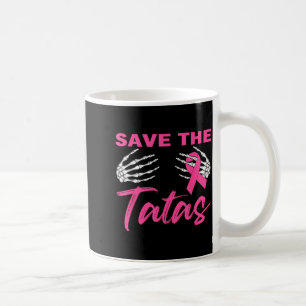 Save The Breast Cancer Pink Ribbon Skeleton Coffee Mug