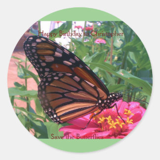 Save the Butterflies Birthday Stickers