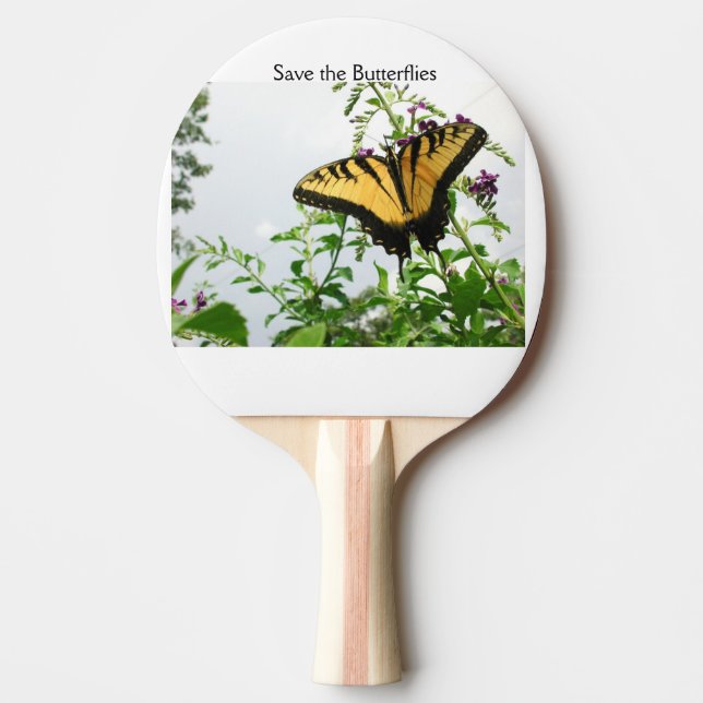 Save the Butterflies Ping Pong Paddle (Tiger) (Front)