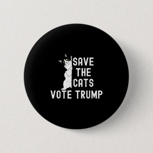 Save The Cats Vote Trump Funny Political Cat Humou 6 Cm Round Badge