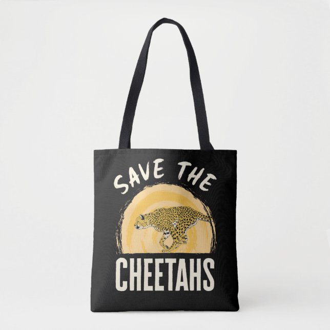 Save the Cheetahs Endangered Animal Tote Bag (Front)