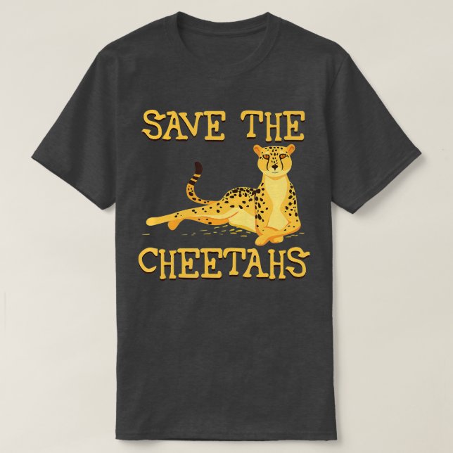 Save The Cheetahs Fastest Cat Cheetah T-Shirt (Design Front)