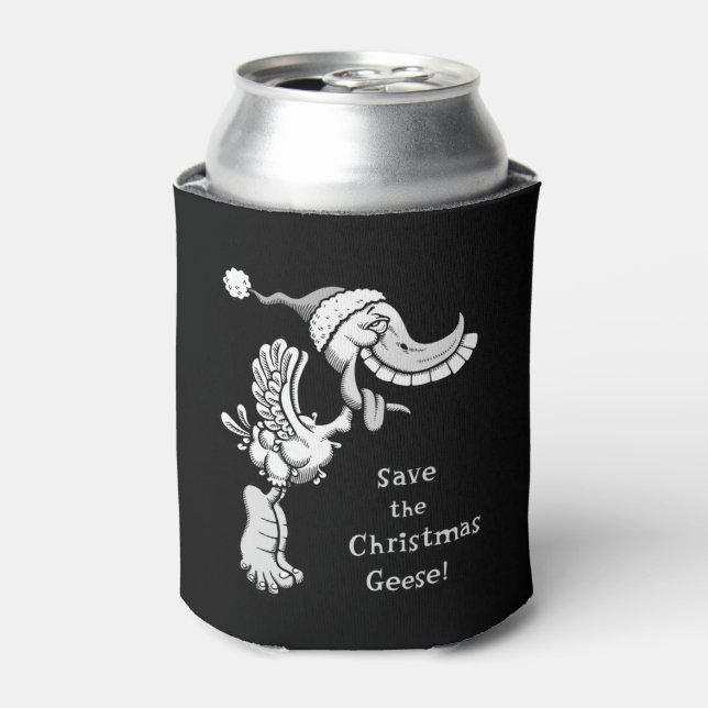 Save the Christmas Geese! Can Cooler (Can Front)